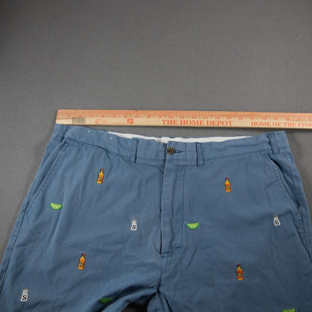 Castaway Tequila Lime Salt Embroidered Vacation Fun Costal Chino Men Shorts 40